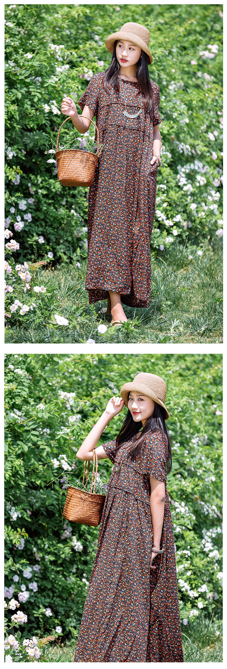 Robe femme BRANCHE en Coton et lin - Ref 3327349 Image 13