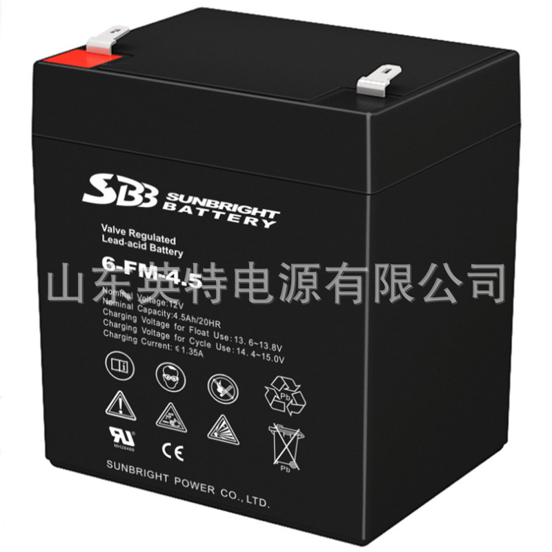 SBB圣豹12V4AH 6-FM-4 12V4.5 6-FM-4.5 12VH 6-FM-5铅酸蓄电池