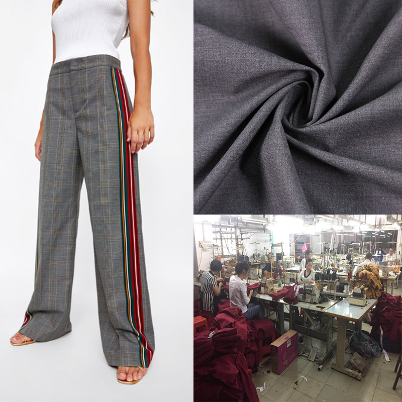 虎门服装代加工中高端时尚女装阔腿裤日韩休闲裤定制加工包工包料|ms