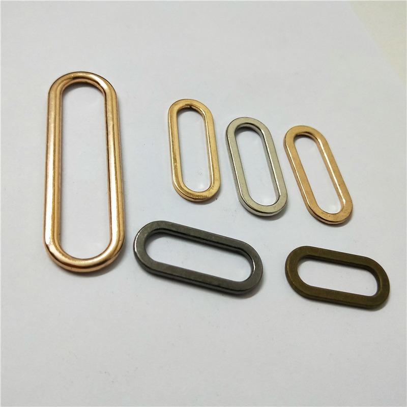 服装辅料厂家直销椭圆蛋形扣 扁线圆线旦形环 合金口字D字环
