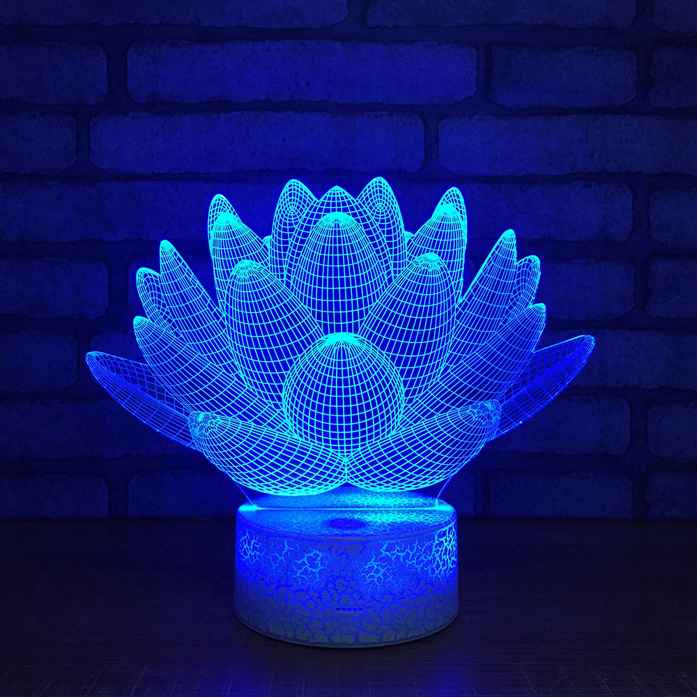 亚马逊爆款 爆裂纹3D灯小夜灯台灯