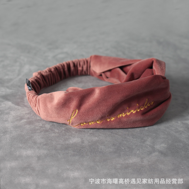 遇见丝绒高档ins北欧风束发带清新森女百搭发饰化妆发箍头发套-阿里巴巴