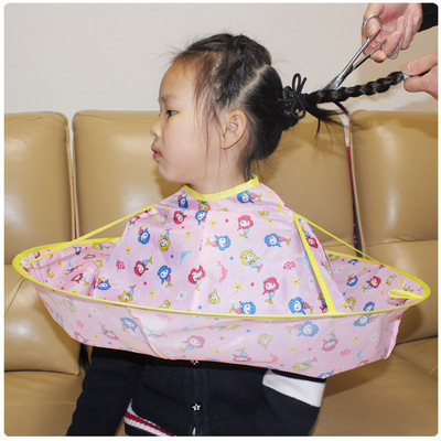 Cartoon children Hairdressing apron children Barber clothing Shroud baby printing Haircut Burqa