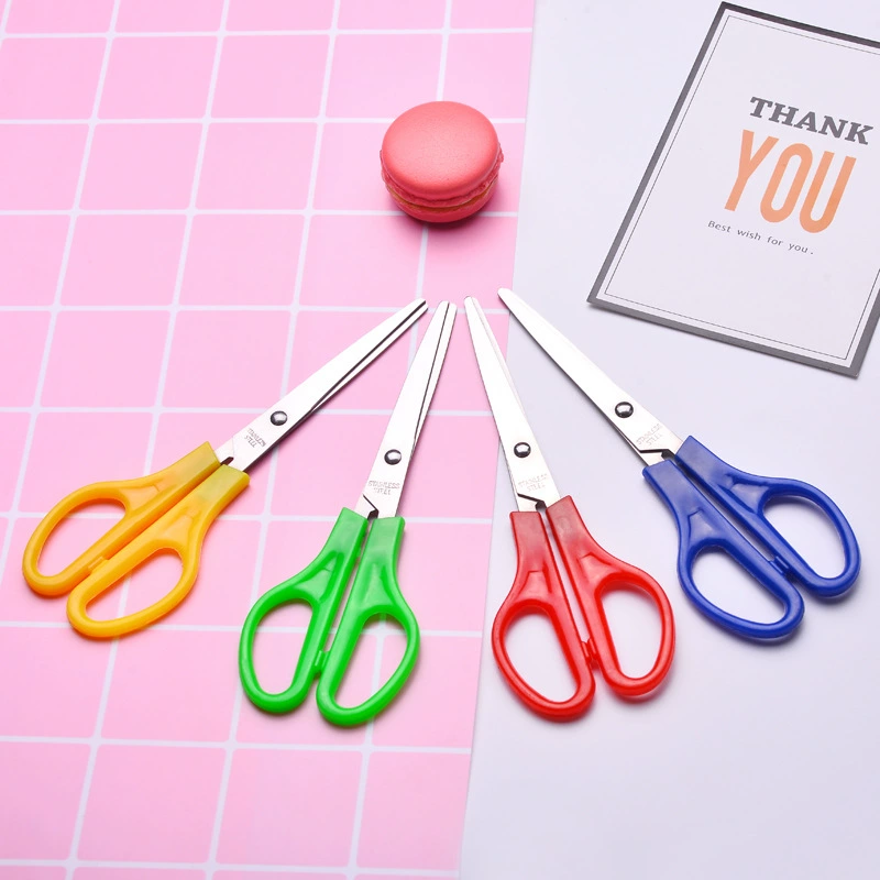 Ножницы для офиса из нержавеющей стали цветные пластиковые студенческие ножницы ручной резки ножницы для бумаги безопасные ножницы 160 мм