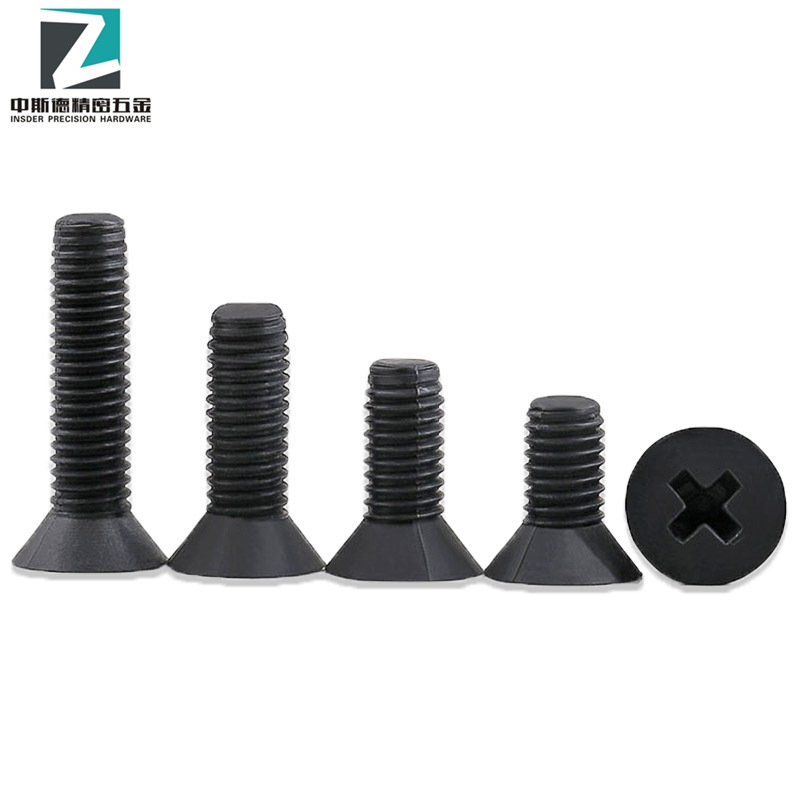 【M6M8M10】黑色沉头塑料螺丝绝缘塑胶螺钉平头十字尼龙螺钉