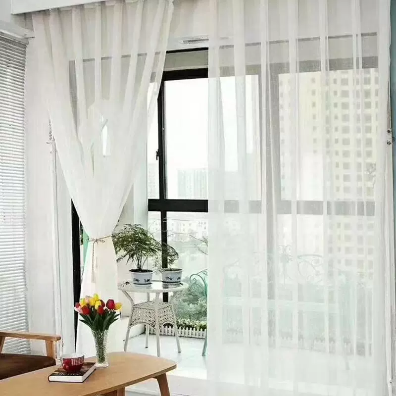 窗帘厂家 白色工程纱窗纱 十字麻工程纱窗纱飘窗透光粗麻自然