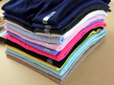 休闲品牌彩色V领春秋薄款针织衫棉质打底商务男士|ms