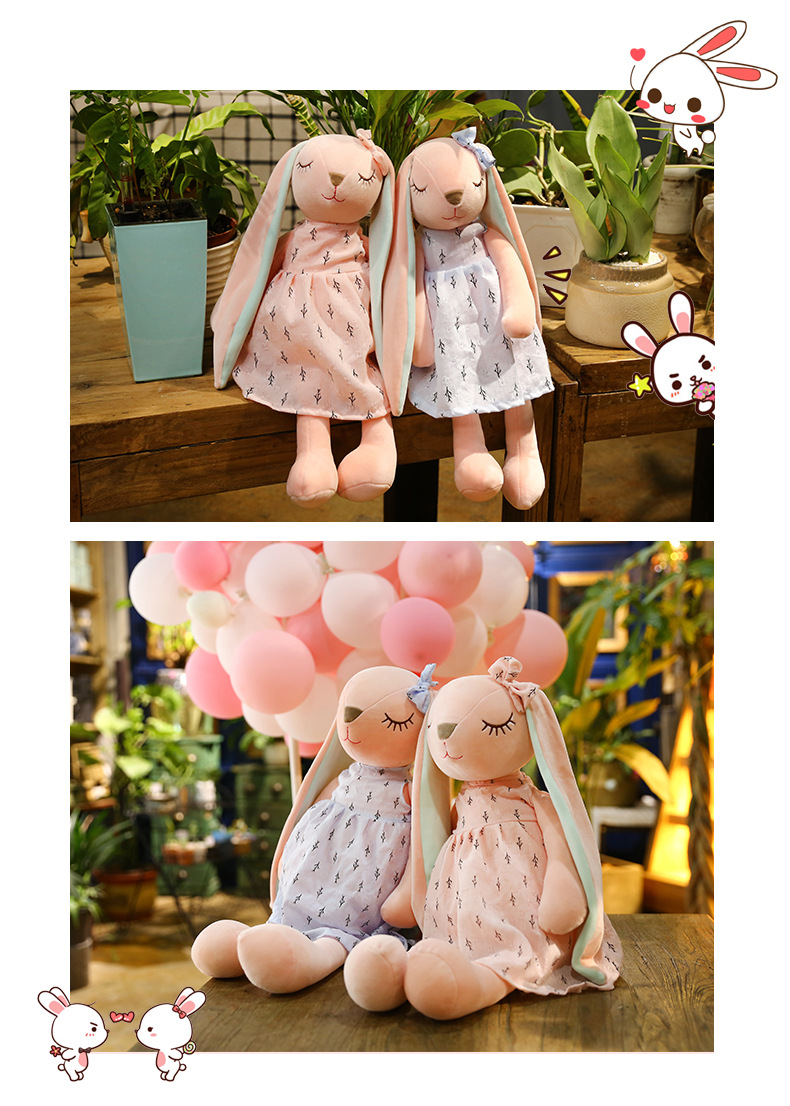 跨境新款兔子毛绒玩具安安兔长耳朵兔公仔安抚布娃娃儿童创意礼物详情16