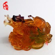 母子琉璃龍龜擺件 風水擺件紀念品 廣州深圳琉璃生產批發廠家