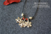 Retro ethnic accessory, long necklace, sweater, ethnic style, cotton and linen, flowered, simple and elegant design