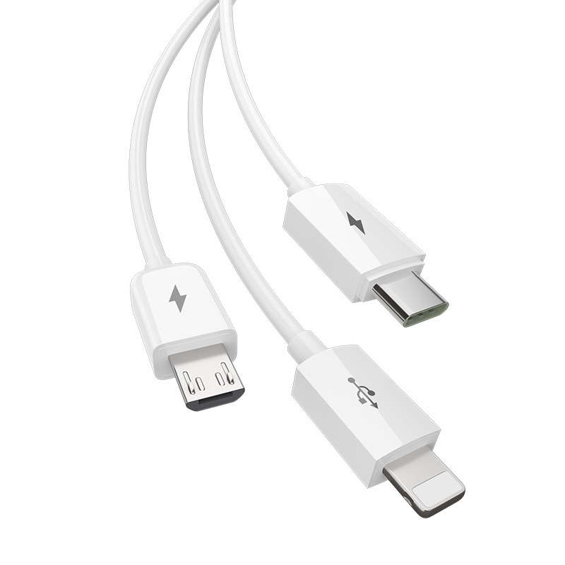 Pinsheng to Data Cable Suitable for iPhone 6 Apple Huawei TYPE-C Three in One Car Charging 1.2m_voghion.com