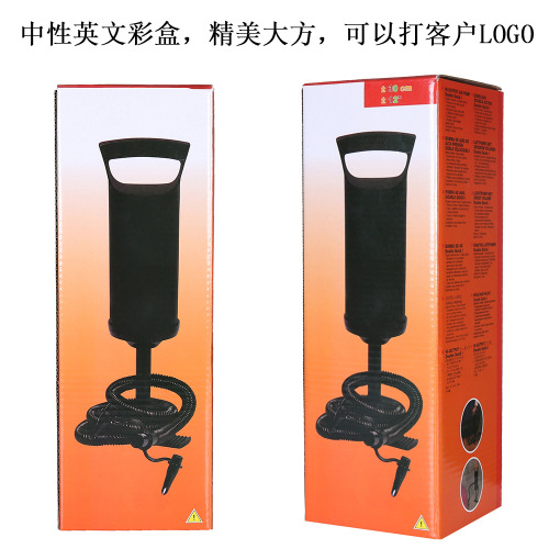 12-inch hand pump, manual inflation pump, air pump, tire inflator, airbed pump, inflatable boat pump, double-action pump