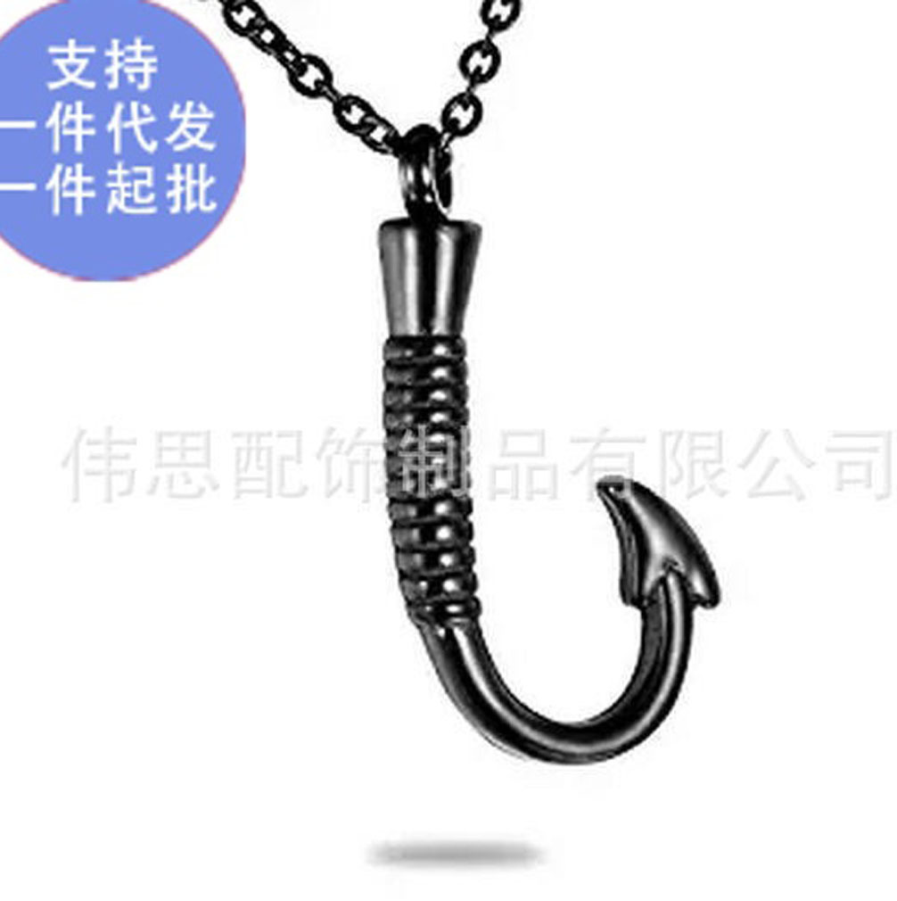 Exportación Memorial parientes mascota perro gato cinerario ataúd colgante titanio acero negro anzuelo cinerario collar botella de perfume colgante