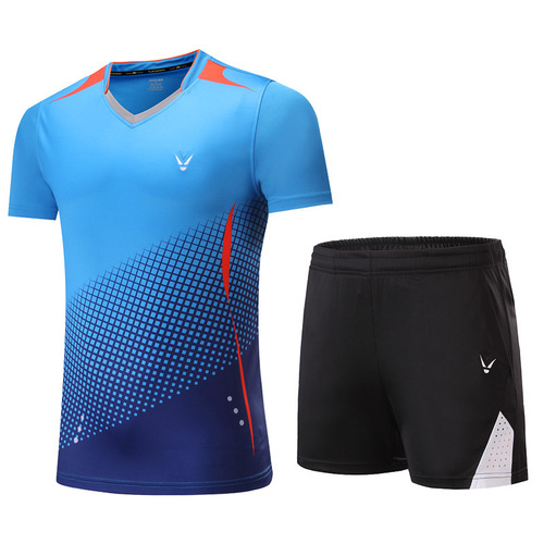 Women's Badminton Set Short-Sleeve Quick-Dry Tennis Clothes Men's Sports Suit One-Piece Replacement Badminton Apparel