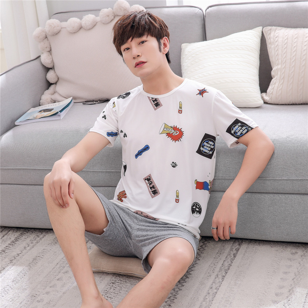 Cute Casual Style Short Sleeves Round Collar Polyester Lover’s Clothes Pajamas display picture 56