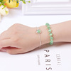 Universal ecological metal one bead bracelet, crystal, jewelry, accessory, Korean style, with gem