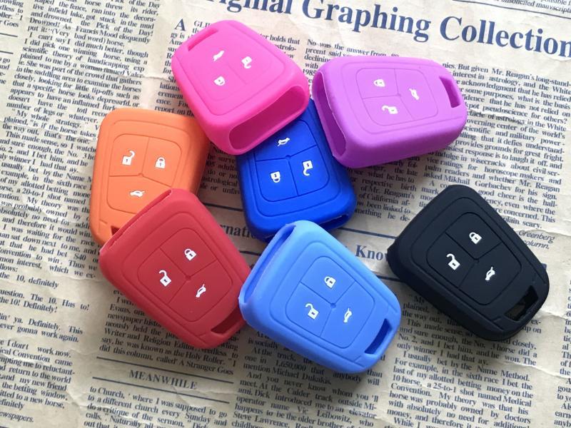 Suitable for Chevrolet Aveo Cruze Silicone Key Case Straight Type Special Car Remote Control Protective Cover Buckle