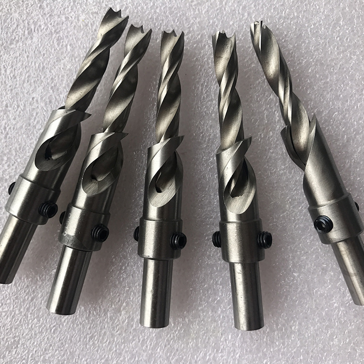 木工沙拉钻 直柄白钢高速钢硬木实木三尖钻木工钻打眼打孔