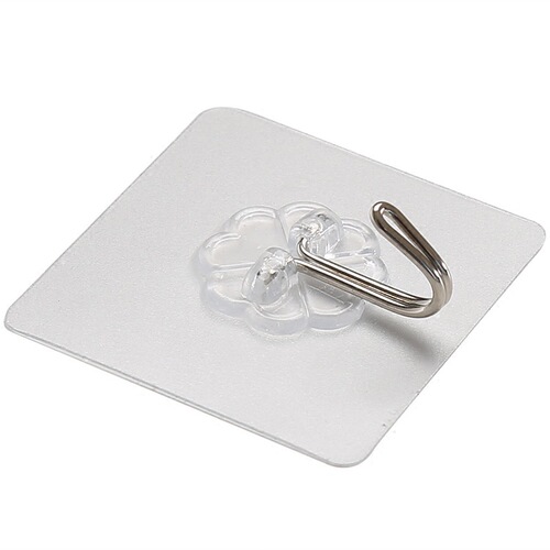 Transparent adhesive hooks, traceless door back adhesive hooks, kitchen and bathroom wall strong nail-free adhesive hook bags