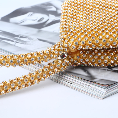 Rhinestone dinner bag Cross-border pure handmade mine evening bag wholesale handheld banquet bag dropshipping