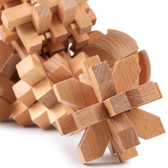 Children's Brain-Teasing Luban Lock Decoding and Unlocking Wooden Classical Assembly and Disassembly Adult Traditional Intelligence Toy Kongming Lock Set