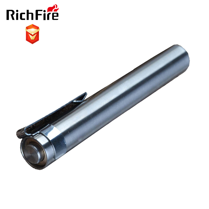 RichFire新款不锈钢强光小手电筒 LED厂家批发带夹子迷你超亮手电