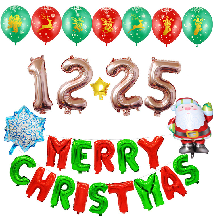 Balloon Christmas Aluminum Balloons Merry Christmas Festival Christmas Balloon Set Christmas Balloons display picture 2