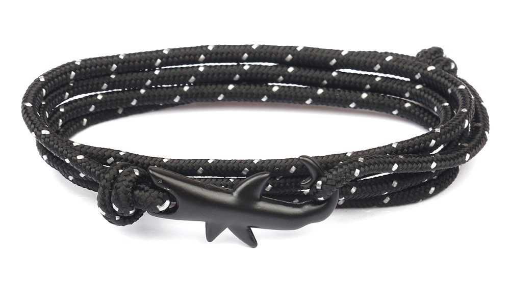 10g Weight Bracelets Classification Alloy, rope Chain Material 1 Piece Quantity Holiday, Daily, Street Occasion Alloy, rope Material Shark Pattern Men's Gender Layered Design Casual, Simple Style Style Casual Simple Style Shark Alloy Rope Layered Men's Bracelets Men's Chain Bracelets 12