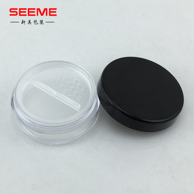 廠家直銷現貨 黑蓋透明蜜粉試用分裝盒 10g 圓形30g散粉盒 塑料