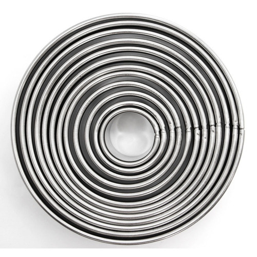 12-piece stainless steel cake mold 304 round mousse ring donut fondant cookie mold baking tools