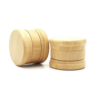 速卖通新款木头磨烟器 60mm三层锌合金金属研磨器Herb Grinder