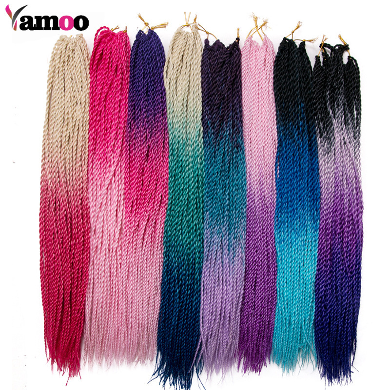 Wig ponytail European and American two braids Box Braid colorful hand Braid Crochet hair twisted Braid span