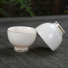 白瓷茶具家用品茗杯羊脂玉瓷哥窑汝窑七彩冰裂茶杯功夫茶具礼品瓷