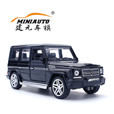 【散装】建元越野奔AMG驰G65合金车模型摆件声光开门回力玩具批发