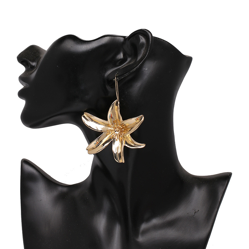 Jujia Neue Produkte Europäische Und Amerikanische Mode Persönlichkeit Legierung Lilien Ohrringe Grenz Überschreiten Der E-commerce  7 Farbe 51108 display picture 2