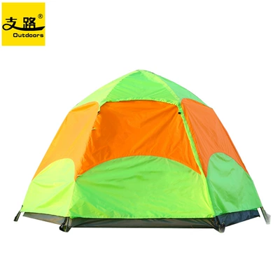 Full-automatic tent outdoor 3-4 people 5-8 people more than double-layer multi-person tent camping camping outing rainproof (Çadırlar) - green-3-5-hands