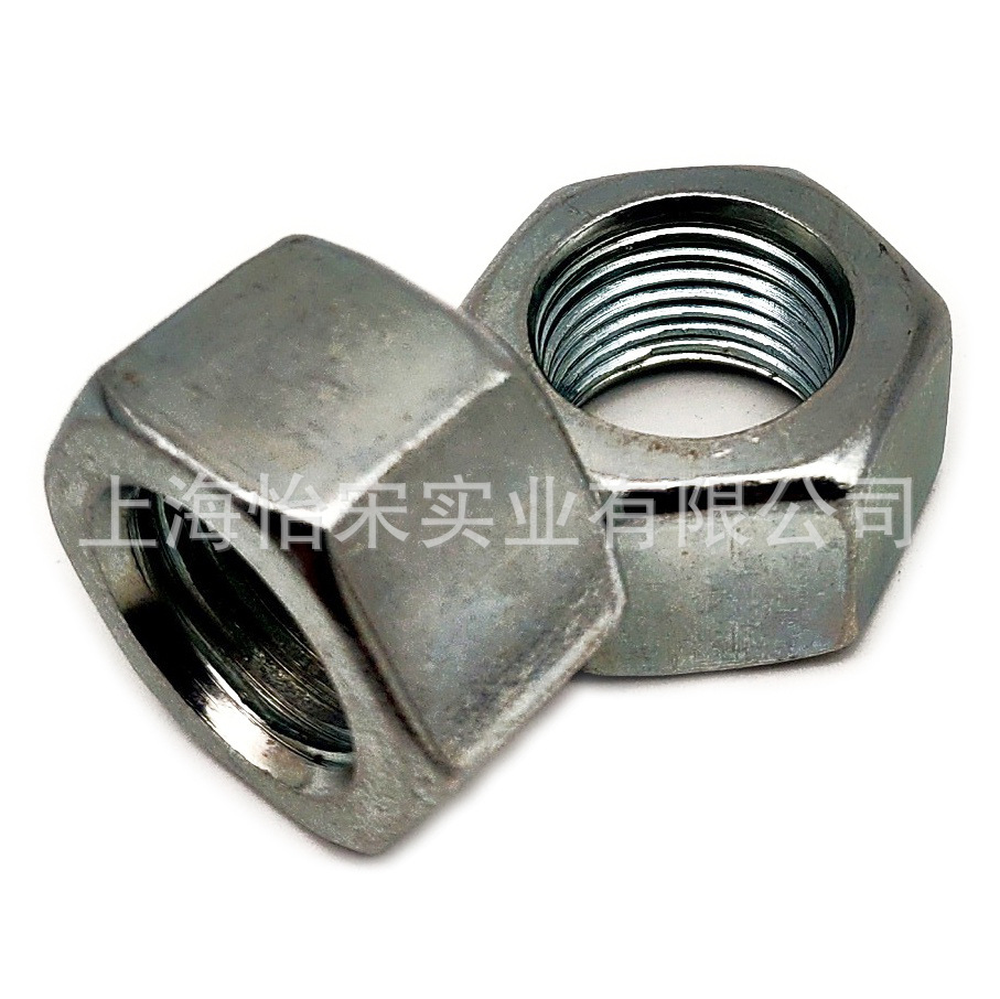 4级国标GB52M12本色镀锌蓝白锌碳钢六角螺母螺帽M12