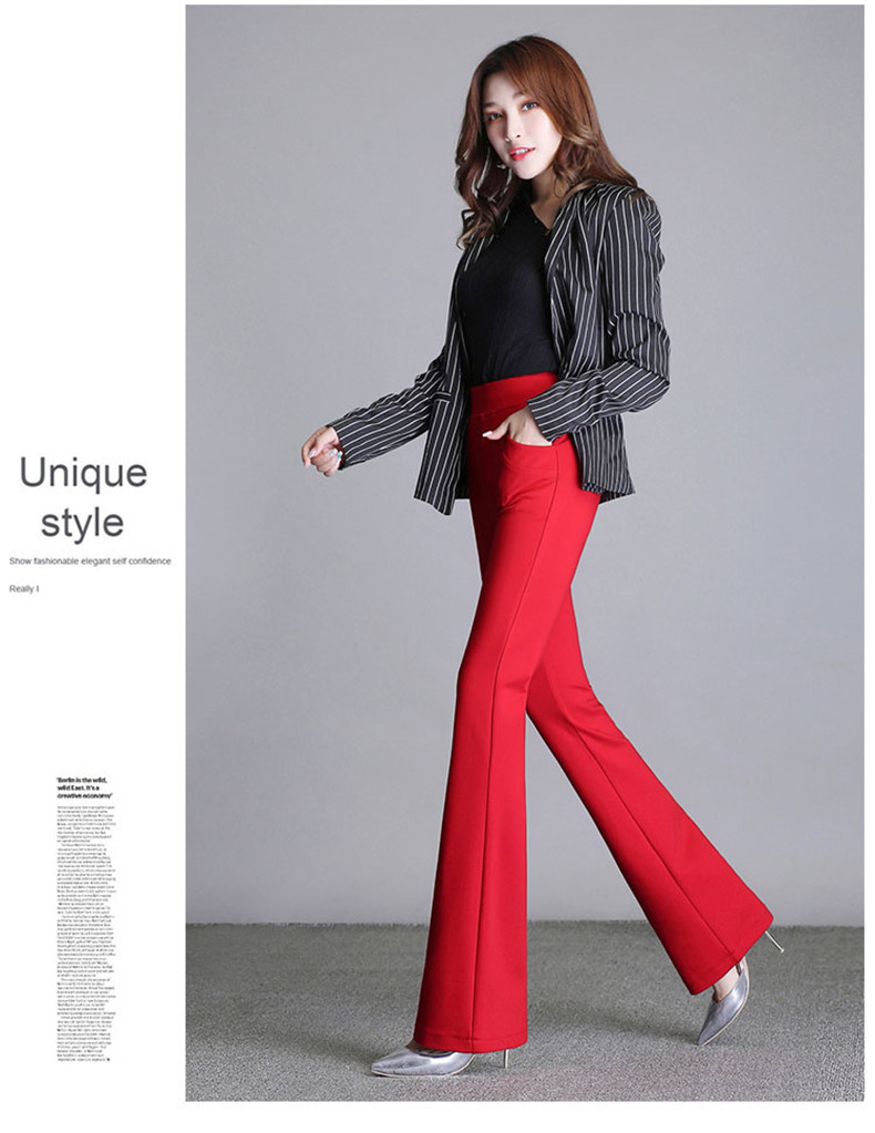 pantalones casuales de moda elástica para mujer NSYY9283