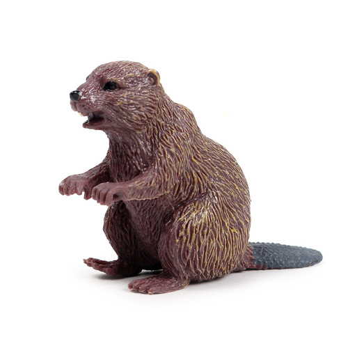 Solid simulation wild animal model toy beaver mini animal children's cognitive toy model ornaments