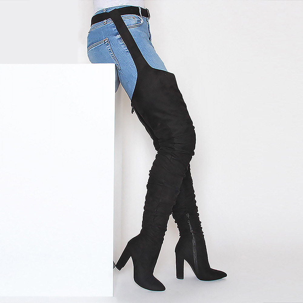 waist high boots with belt