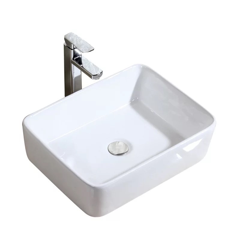 卫浴厂家批发陶瓷卫浴洁具白色洗手盆艺术台上盆方形陶瓷洗脸盆