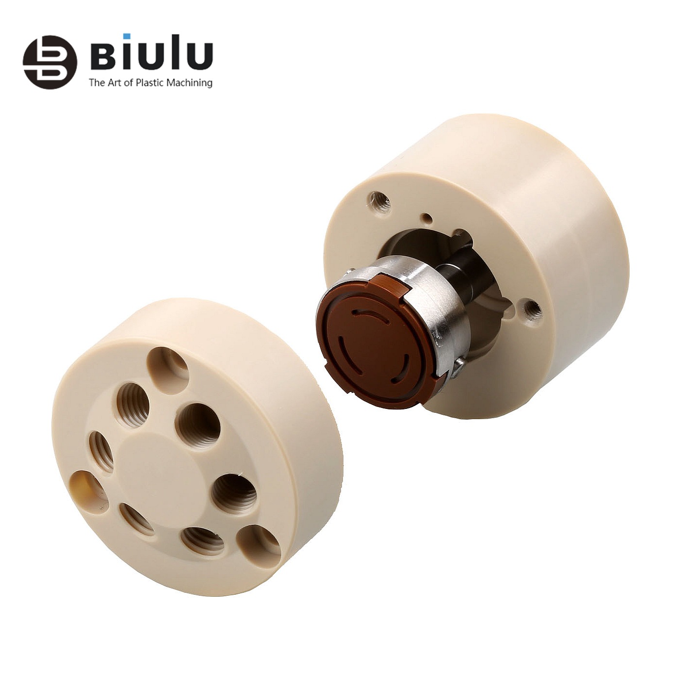 实体工厂1PCS起PEEK聚醚醚酮六通阀零件订制五轴CNC加工