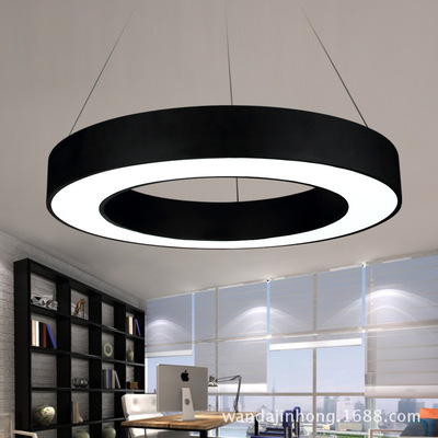led圆形吊灯创意造型吸顶灯简约办公工程环形灯现代工业风吊线灯|ms