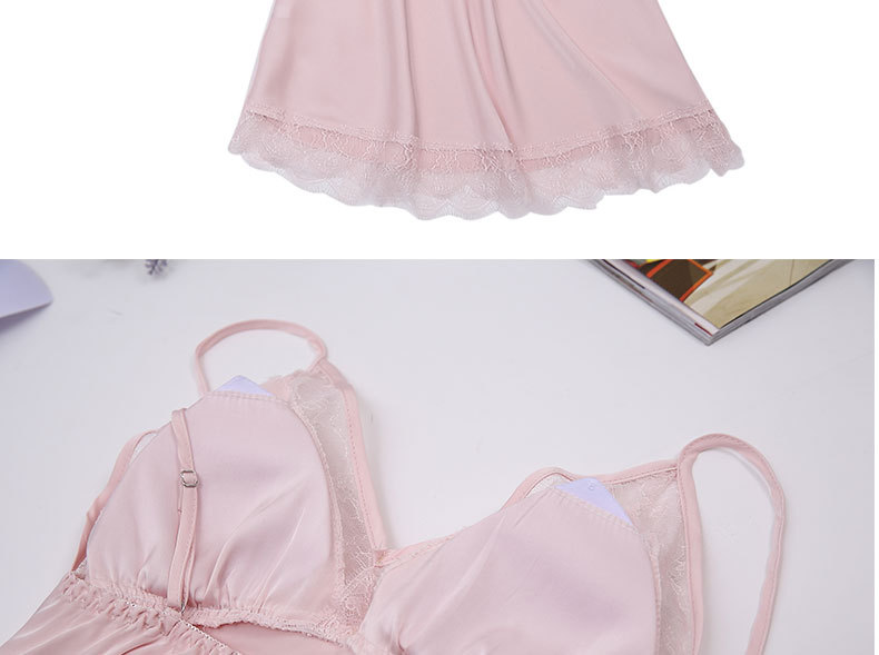 Imitative silk hollow suspender nightdress  NSMR7798