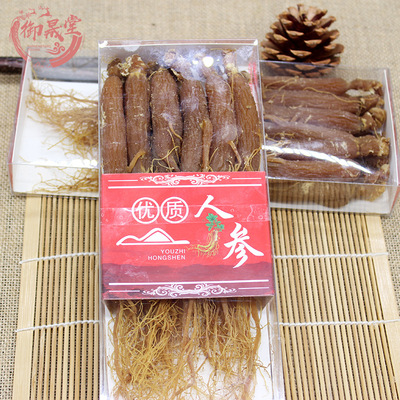 红参长白山人参东北特产人参高丽参无糖整枝全须足干无糖红参250g|ms