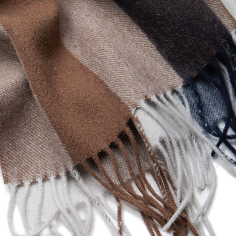 New Autumn and Winter Men's Warm Pure Wool Plaid Scarf British Business Scarf Versatile and Simple Fashion_voghion.com
