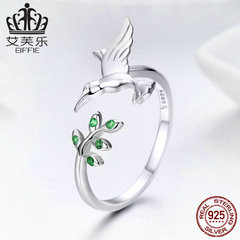 Ivory Korean Version Bestselling Hummingbird Greeting Open-Mouthed Girl 925 Pure Silver Ring SCR323