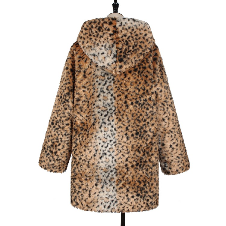 Ultra Fire Leopard Print Fur Hoodie Image 4