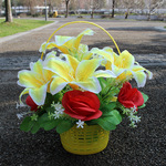 Моделирование цветок розы корзины цинмин поддельный цветок Светиться тратить Цветок грубая цветов цветов декоративный цветок недорогой Кладбище