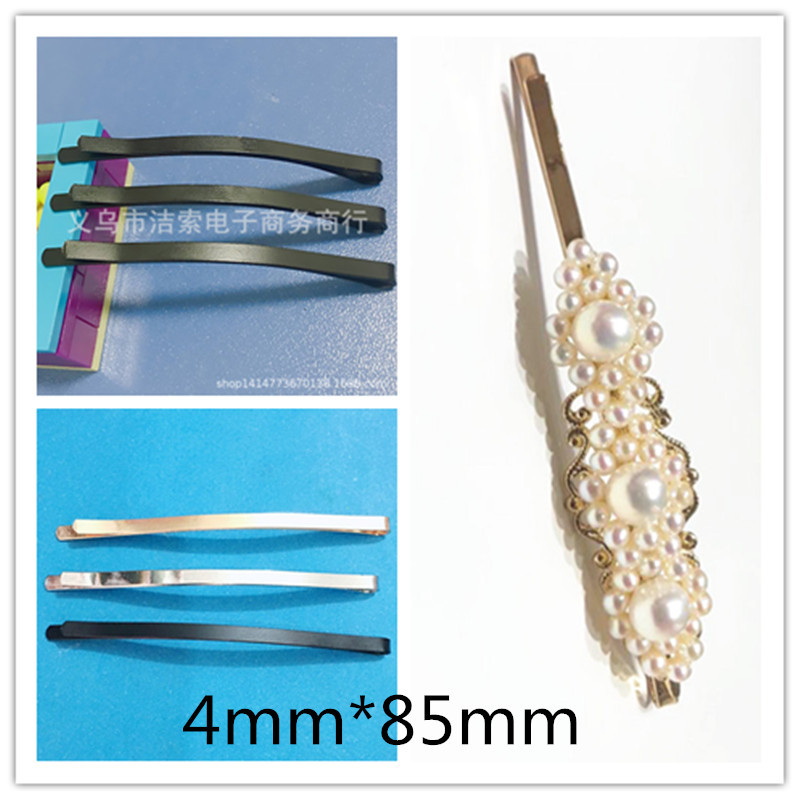 刘海夹简约烤漆一字夹批发DIY五金发饰发夹配件 头饰品侧边夹发卡|ru